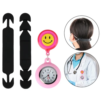 Подаръчен комплект часа медицинска сестра за медици с регулируем удлинительным каишка за маска, скъпа улыбающаяся брошка-клипса за медицински сестри, часовници De Mesa Enfermera