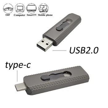 Techkey USB флаш памети TYPE-C 128 gb интерфейс за смартфон може да бъде скрита флаш карам Метална карта памет Бизнес подарък 64 GB