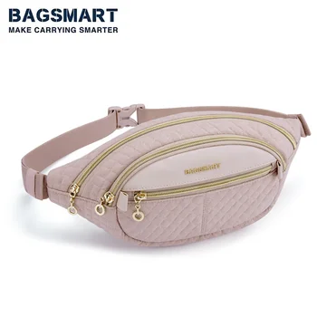 Многофункционални скута чанти BAGSMART за жени, по-голямата голям пътна чанта на рамо, чантата си за телефон, поясная чанта, водоустойчива спортна поясная чанта