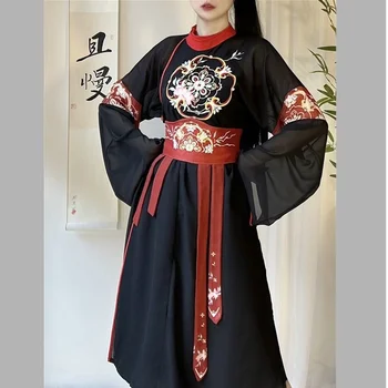 Женски халат Seventeen {Fenghua} Hanfu, произведен в тежка промишленост, с бродерия около врата, в комплект с ежедневието на пролетните дрехи в китайски стил и