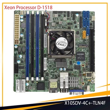 Новият процесор X10SDV-4C +-TLN4F Xeon D-1518 с един конектор FCBGA 1667 Mini-ITX DDR4-2133 Mhz, 4 порта SATA3 (6 Gb/s) за Supermicro
