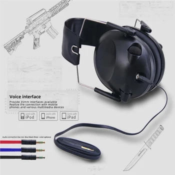 Tac 6S Стрелба военни слушалки с интелектуална шумоизолирани, звукосниматели, активна тактическа слушалки със защита от шум