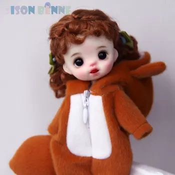SISON BENNE 1/12 кукла BJD Главата от смола с дрехи, Перуки, очите, подвижни пълен набор от играчки за деца
