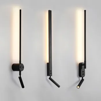 Скандинавски минималистичен led монтиран на стената лампа, за да премине в спалнята на хотела, огледално-рефлексен лампа в банята, естетичен декор, реплика осветителна апаратура