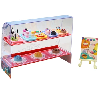 1:18 Мини-моделиране мини-кабинет за торта, украса за магазин десерти, куклена къща, детски играчки за игри