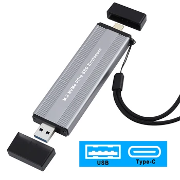 Корпус SSD M2 NVMe 10 gbps M. 2 към USB 3.1 Gen 2 Алуминиев Корпус USBC USBA до NVMe PCIe Външен корпус за M2 NVMe SSD 2230 2280
