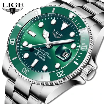 LIGE, висок клас марка, луксозни модни часовници за водолази, мъжки 30-метрови водоустойчив часовник с дата, спортни часовници, мъжки кварцов часовник Relogio Masculino