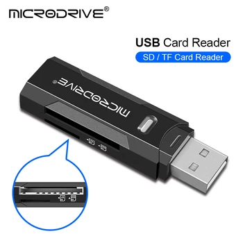 2 В 1 Micro SD TF Card Reader висок Клас на способи за четец на смарт-карти с памет USB 2.0 Камера SD Card Reader Безплатна доставка