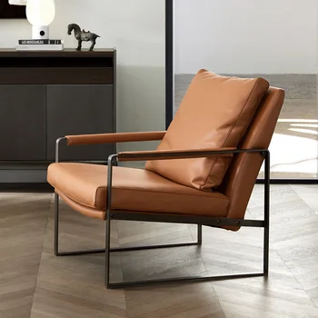 Единични модерни столове за дневна в скандинавски стил, черни столове за всекидневна, подложки за ръце, шезлонги за салон, мебели за помещения WRXXP