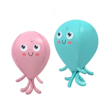 Подпори за украса на парти Играчки за фотография балон 4D океански октопод октопод скъпа форма на cartoony балон детски душ