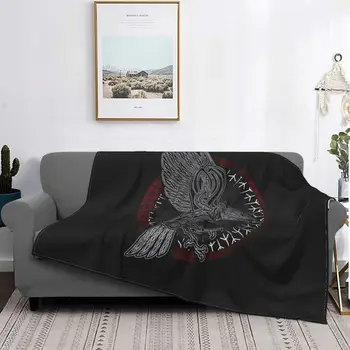 Фланелевое одеяло Viking Raven Hugin Ще, загадъчна кошмарен характер, творческа одеяло, домашно одеяло