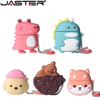 JASTER USB 2.0 Флаш памет Куче Акита Творчески подаръци за деца 64 GB Сладък Карикатура Memory stick 32 GB Flash Флаш памет 16 GB