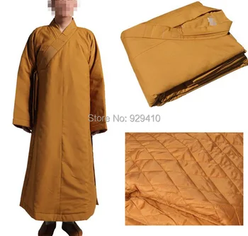високо качество на дзен-зимни топли памучни костюми на будистки монах-свещеник в храма, халат за медитация, униформи за бойни изкуства, ежедневно облекло 2 цвята