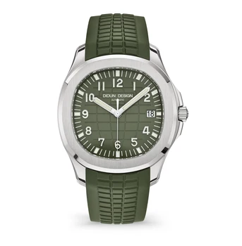 NewDIDUN Луксозни маркови кварцови часовници за мъже от неръждаема стомана, военен хронограф, кожена каишка, ежедневни модерен ръчен часовник, мъжки часовник