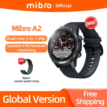 [Световна премиера] Mibro A2 Спортни Смарт часовници с Bluetooth-разговори 1,39-Инчов HD Екран 4PD Мониторинг на сърдечната честота на Кръгли Двойни Въжета Мъжки Подарък