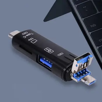 Висока скорост на четец за карти памет Five In One USB 3.0 Type-C Micro SD Mini TF Card Reader Usb3.0