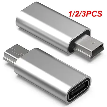 1/2/3ШТ Адаптер Mini USB to Type C 5-пинов Mini USB to Female USB Type C Конектор за пренос на данни за MP3 камери за КОМПЮТЪР