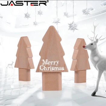 JASTER USB флаш памет Весела Коледа Pen drive Творчески подаръци Memory stick Безплатен потребителски лого Карта 128 GB, 64 GB, 32 GB, 8 GB, U-диск