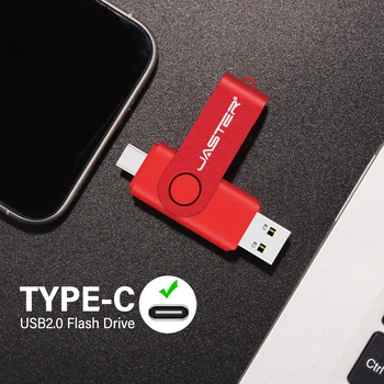 ТИП-C USB Флаш Памет от 64 GB Отточна тръба на шарнирна връзка OTG Флаш Памет 32 GB Високоскоростен Пръчка Безплатен Потребителски Лого Червен Memory Stick за вашия Телефон Android