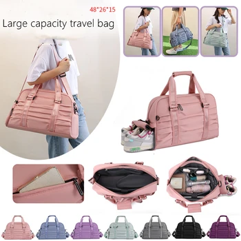 Найлонова чанта унисекс, водоустойчива чанта с голям капацитет за жени, дамски чанти за багаж, организаторите, опаковъчни кубчета, фитнес, плуване