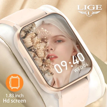 LIGE Нови 1,83 цолови женски смарт часовници монитор здравето термометър женски гривна Bluetooth предизвикателство женски умни часовници за Android и ios