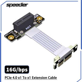 Двойна 90-Градусов Правоъгълен Удължител PCIe 4.0 x1 R11SL-TL Спецификацията за PCI Express Sound Странично Card Лента Удължител 16G/bps