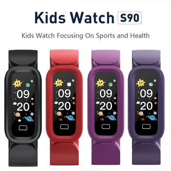 Новите умни часовници детски S90 alarm clock монитор на сърдечния ритъм сън спортен крачкомер водоустойчив детски часовници детски гривна