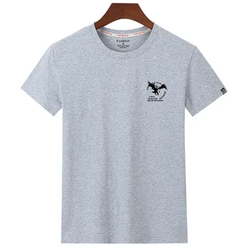 13098 на мъжките тениски, лятна тениска с къс ръкав, мъжки проста креативна дизайнерска линия памучни маркови ризи с преминаването принтом, мъжки блузи, тениски
