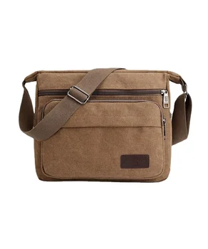 Холщовая мъжка чанта през рамо в новия летен стил, ежедневни диагонално чанта през рамо, многопластова спортна холщовая чанта