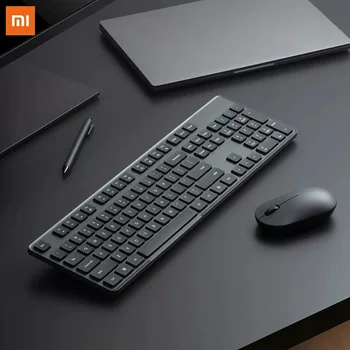 За Xiaomi Оригинални нови комплекти безжична клавиатура с прецизионным сензор на 2.4ghz 1000 dpi и безжична мишка за офис
