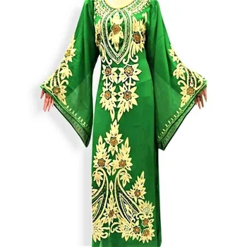 Рокля на Зелени caftans Фараша Абая, Дубай, Мароко Модно дълга рокля в Европа и Америка