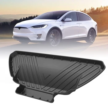 Тампон за преден багажник на кола TPE за Tesla Model X 2016 2017 2018 2019 2020 2021 обичай водоустойчиви защитни гумени автомобилни постелки