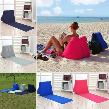 Надуваем шезлонг, въздушен мек плажен мат, преносима въздушна възглавница за отдих на открито, сгъваема възглавница за седалката, подложка за почивка на плажа