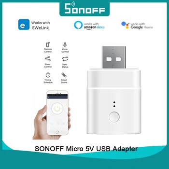 SONOFF Micro 5V USB Безжичен адаптер Wifi mini smart адаптер адаптер за захранване Ключ за управление на приложение eWeLink с Алекса Google Home