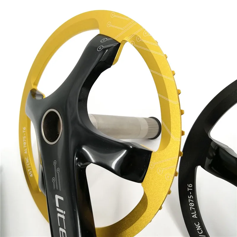 Litepro Сгъваеми велосипеди прът 45T Пръстен верига 170 мм коляно от алуминиева сплав, черното злато, звезда