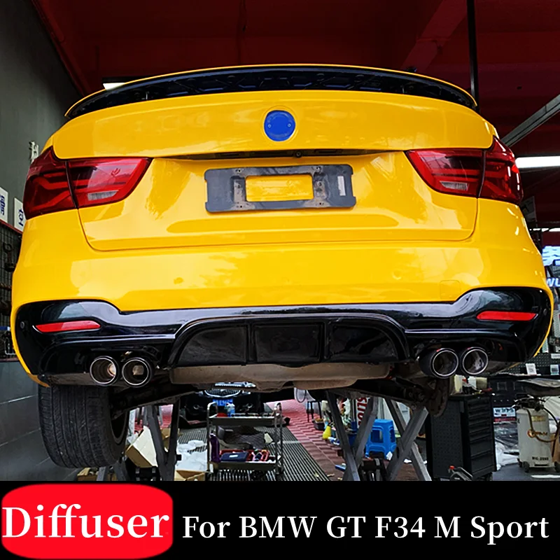 За 2014-2018 BMW Серия 3 GT F34 M Sport 4-Местен Автомобил Дифузер на Задната Броня, Спойлер За Устни, Сплитер, Аксесоари за външна Настройка на Брадичката