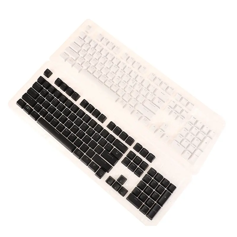 1БР 104 клавиша Корейски прозрачни капачки за ключове за осветление за механичен ключ геймърска клавиатура OEM Профил ABS капачка за ключове
