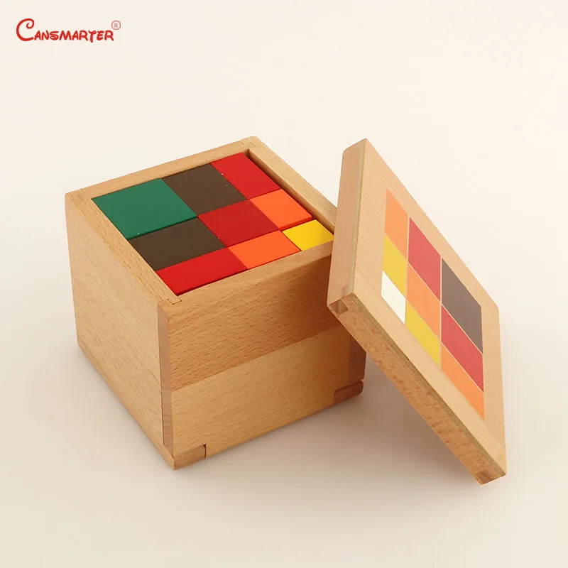 Линеен трехчленный куб Дървени играчки образователни кутии Монтесори материали за обучение на студенти Дървени блокове детски математически играчки за деца