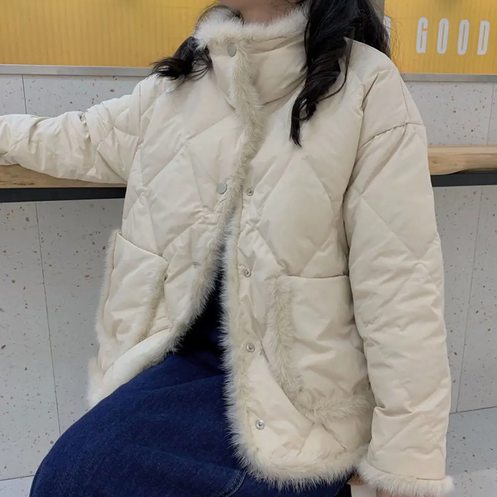 Дамско яке с памучна подплата, дамско късо палто от изкуствено кадифе дупки, жените в есенно-зимната свободна топло памучен яке U951
