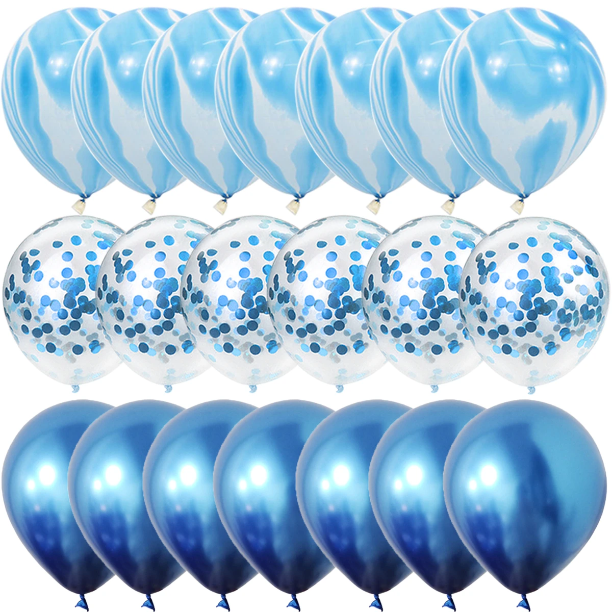 40 бр., синьо комплект, агатовые мраморни топки, сребърен на топка с конфети, сватба, Св. Валентин, детски душ, украса за парти по случай рождения ден