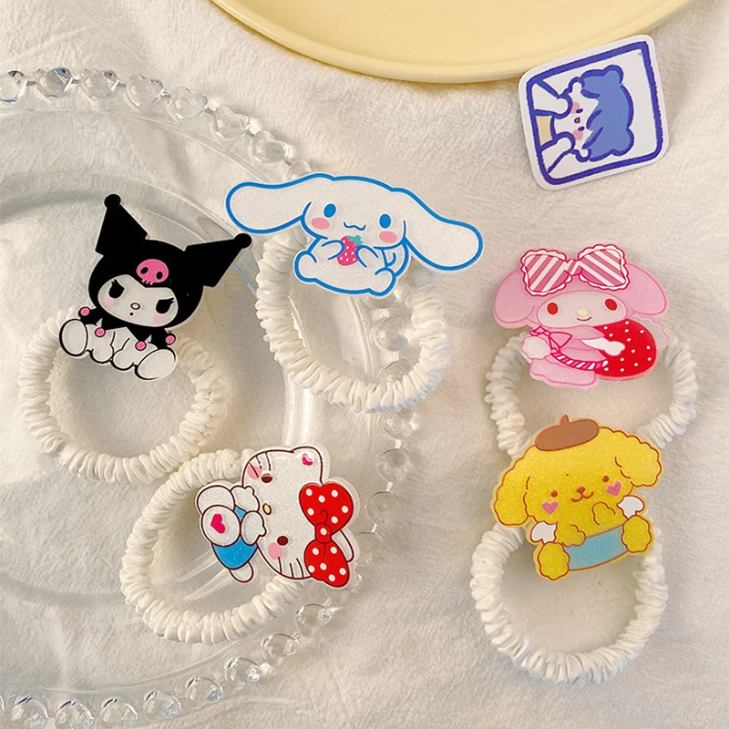 Kuromi Hello Kitty Sanrio Светещ Шнола За Коса-Аксесоари За Коса Сладък Карикатура Cinnamoroll Mymelody Скоба За Бретон Студентски Детски Подарък