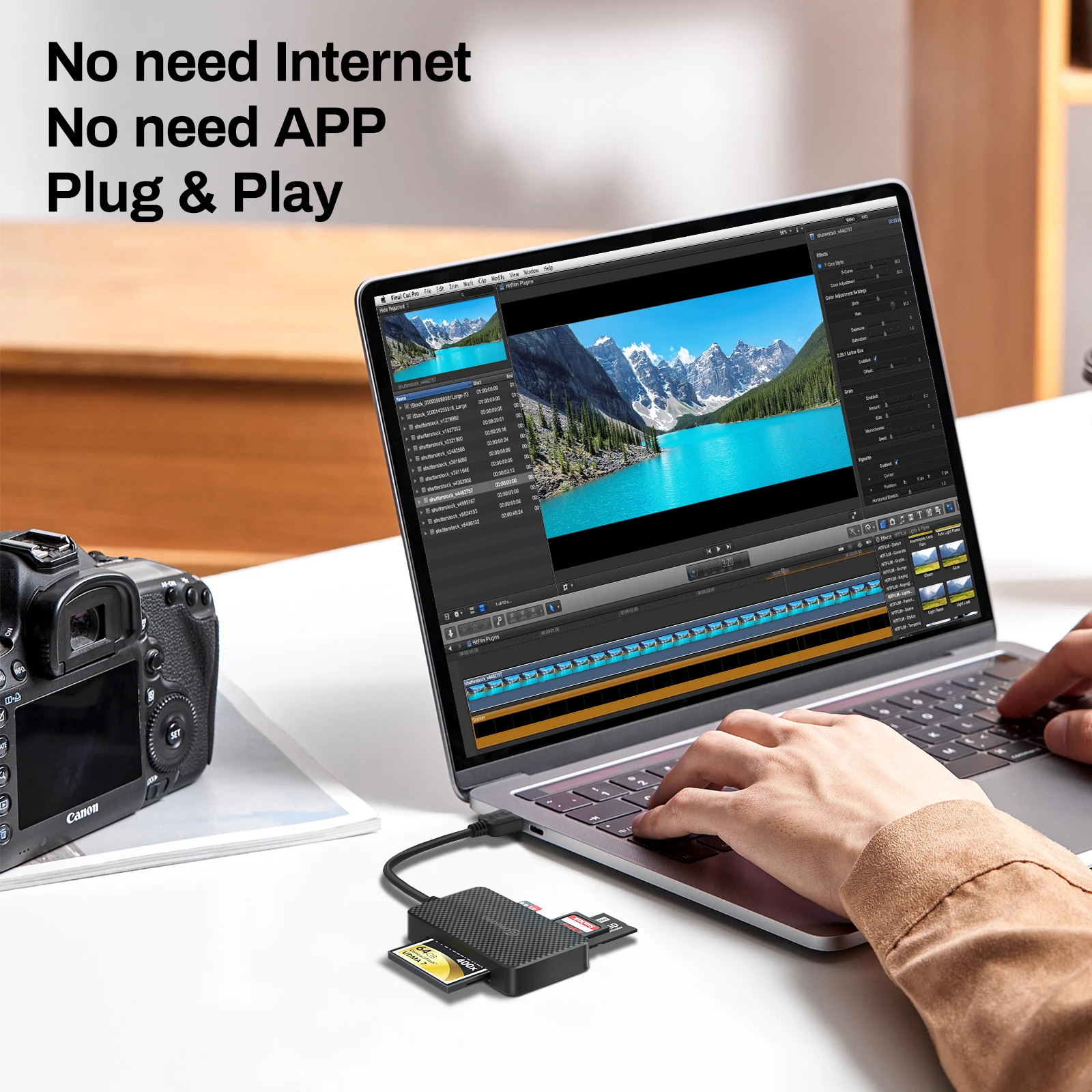 PHIXERO USB 3.0 Type C 4 1 5 Gbit/с Четец за SD-карти Компактна Флаш-Памет Адаптер Смарт Карти TF CF MS 15 см Кабел за Преносимите КОМПЮТРИ Mac